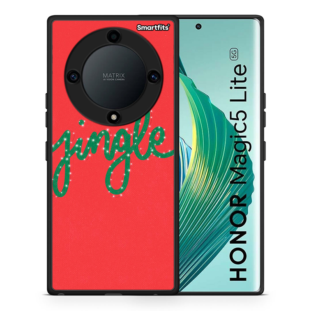 Θήκη Honor Magic5 Lite 5G / X9a Jingle Xmas από τη Smartfits με σχέδιο στο πίσω μέρος και μαύρο περίβλημα | Honor Magic5 Lite 5G / X9a Jingle Xmas Case with Colorful Back and Black Bezels