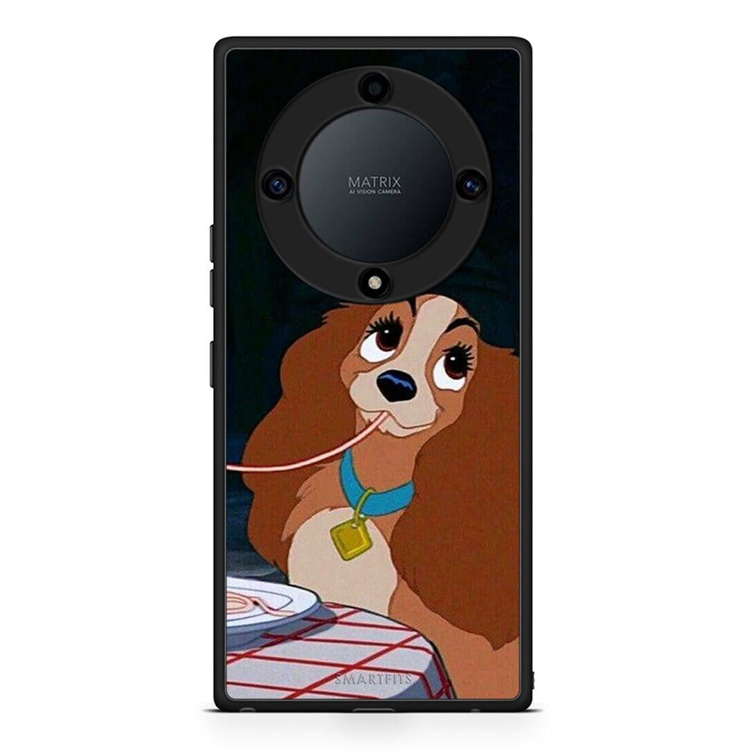 Θήκη Honor Magic5 Lite 5G / X9a Lady And Tramp 2 από τη Smartfits με σχέδιο στο πίσω μέρος και μαύρο περίβλημα | Honor Magic5 Lite 5G / X9a Lady And Tramp 2 Case with Colorful Back and Black Bezels
