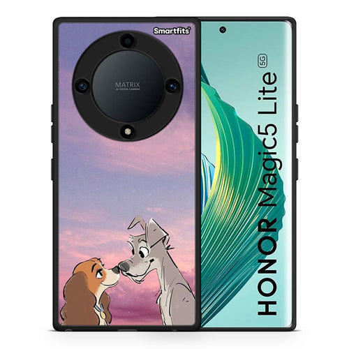 Θήκη Honor Magic5 Lite 5G / X9a Lady And Tramp από τη Smartfits με σχέδιο στο πίσω μέρος και μαύρο περίβλημα | Honor Magic5 Lite 5G / X9a Lady And Tramp Case with Colorful Back and Black Bezels