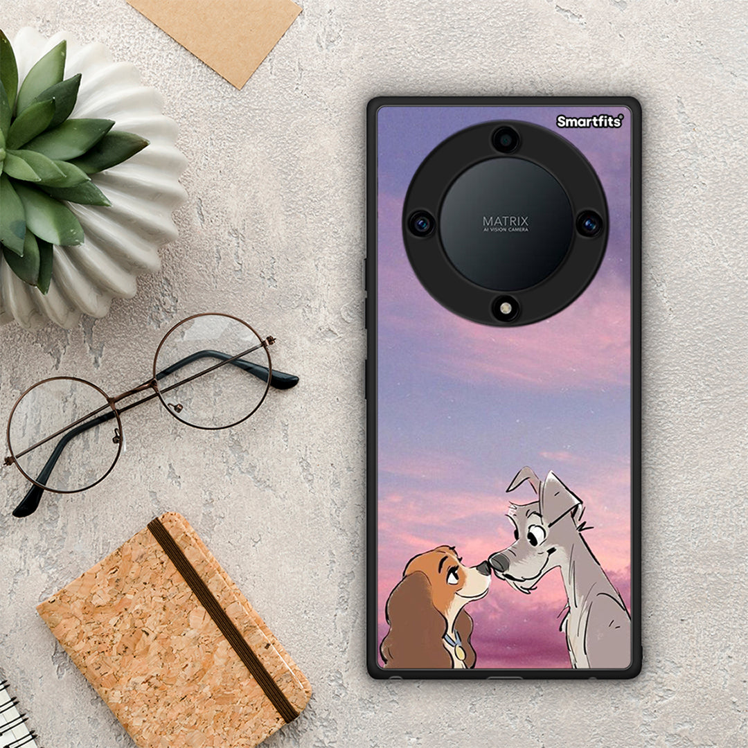 Θήκη Honor Magic5 Lite 5G / X9a Lady And Tramp από τη Smartfits με σχέδιο στο πίσω μέρος και μαύρο περίβλημα | Honor Magic5 Lite 5G / X9a Lady And Tramp Case with Colorful Back and Black Bezels