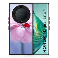 Thumbnail for Θήκη Honor Magic5 Lite 5G / X9a Ladybug Flower από τη Smartfits με σχέδιο στο πίσω μέρος και μαύρο περίβλημα | Honor Magic5 Lite 5G / X9a Ladybug Flower Case with Colorful Back and Black Bezels