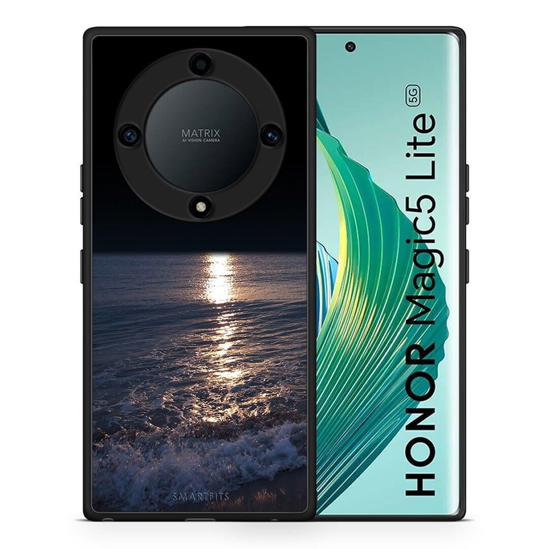 Θήκη Honor Magic5 Lite 5G / X9a Landscape Moon από τη Smartfits με σχέδιο στο πίσω μέρος και μαύρο περίβλημα | Honor Magic5 Lite 5G / X9a Landscape Moon Case with Colorful Back and Black Bezels