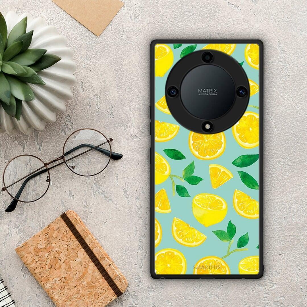 Θήκη Honor Magic5 Lite 5G / X9a Lemons από τη Smartfits με σχέδιο στο πίσω μέρος και μαύρο περίβλημα | Honor Magic5 Lite 5G / X9a Lemons Case with Colorful Back and Black Bezels