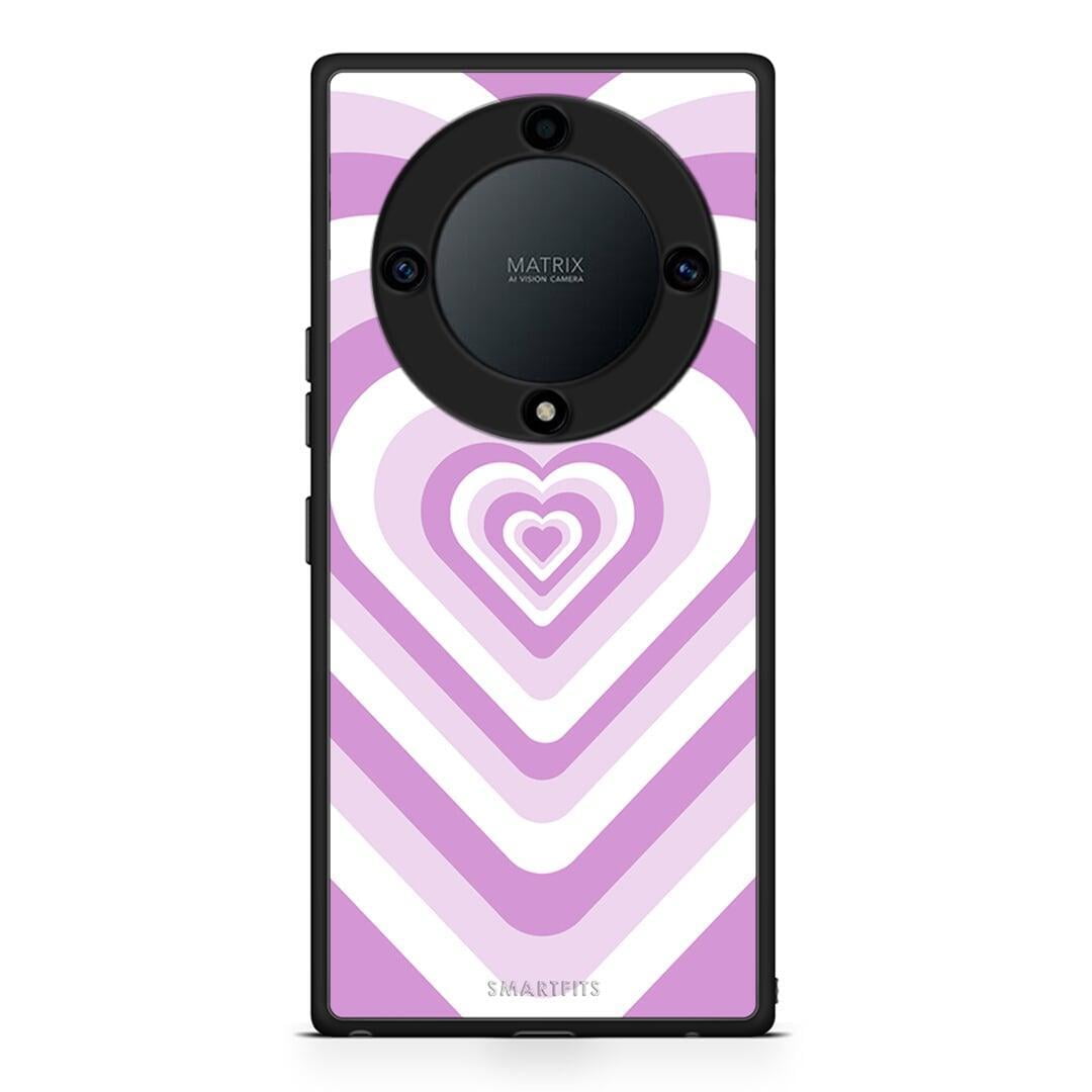 Θήκη Honor Magic5 Lite 5G / X9a Lilac Hearts από τη Smartfits με σχέδιο στο πίσω μέρος και μαύρο περίβλημα | Honor Magic5 Lite 5G / X9a Lilac Hearts Case with Colorful Back and Black Bezels