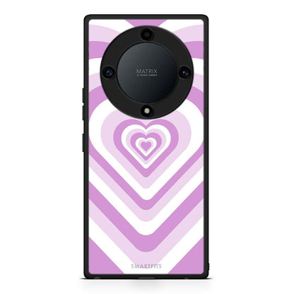 Θήκη Honor Magic5 Lite 5G / X9a Lilac Hearts από τη Smartfits με σχέδιο στο πίσω μέρος και μαύρο περίβλημα | Honor Magic5 Lite 5G / X9a Lilac Hearts Case with Colorful Back and Black Bezels