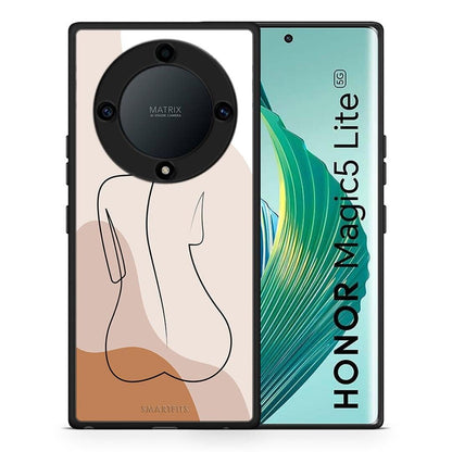 Θήκη Honor Magic5 Lite 5G / X9a LineArt Woman από τη Smartfits με σχέδιο στο πίσω μέρος και μαύρο περίβλημα | Honor Magic5 Lite 5G / X9a LineArt Woman Case with Colorful Back and Black Bezels