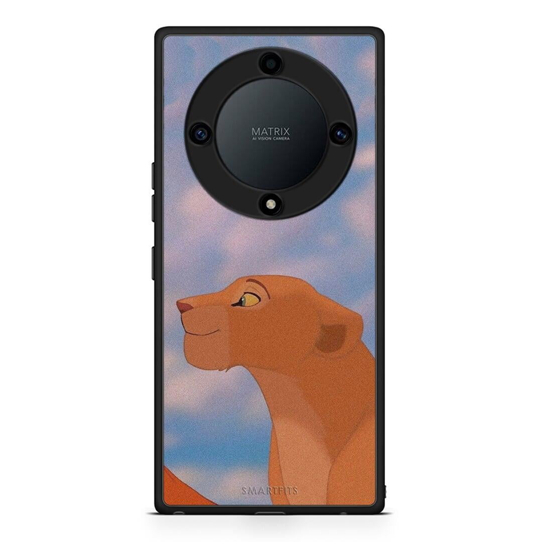 Θήκη Honor Magic5 Lite 5G / X9a Lion Love 2 από τη Smartfits με σχέδιο στο πίσω μέρος και μαύρο περίβλημα | Honor Magic5 Lite 5G / X9a Lion Love 2 Case with Colorful Back and Black Bezels