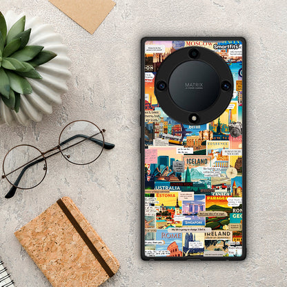 Θήκη Honor Magic5 Lite 5G / X9a Live To Travel από τη Smartfits με σχέδιο στο πίσω μέρος και μαύρο περίβλημα | Honor Magic5 Lite 5G / X9a Live To Travel Case with Colorful Back and Black Bezels