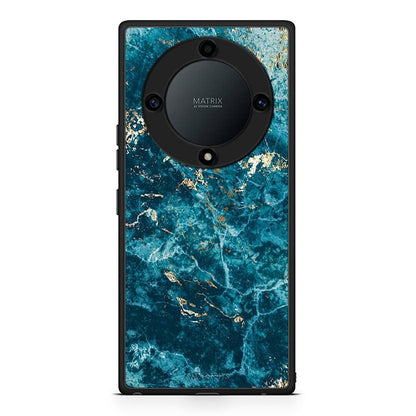 Θήκη Honor Magic5 Lite 5G / X9a Marble Blue από τη Smartfits με σχέδιο στο πίσω μέρος και μαύρο περίβλημα | Honor Magic5 Lite 5G / X9a Marble Blue Case with Colorful Back and Black Bezels