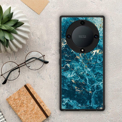 Θήκη Honor Magic5 Lite 5G / X9a Marble Blue από τη Smartfits με σχέδιο στο πίσω μέρος και μαύρο περίβλημα | Honor Magic5 Lite 5G / X9a Marble Blue Case with Colorful Back and Black Bezels