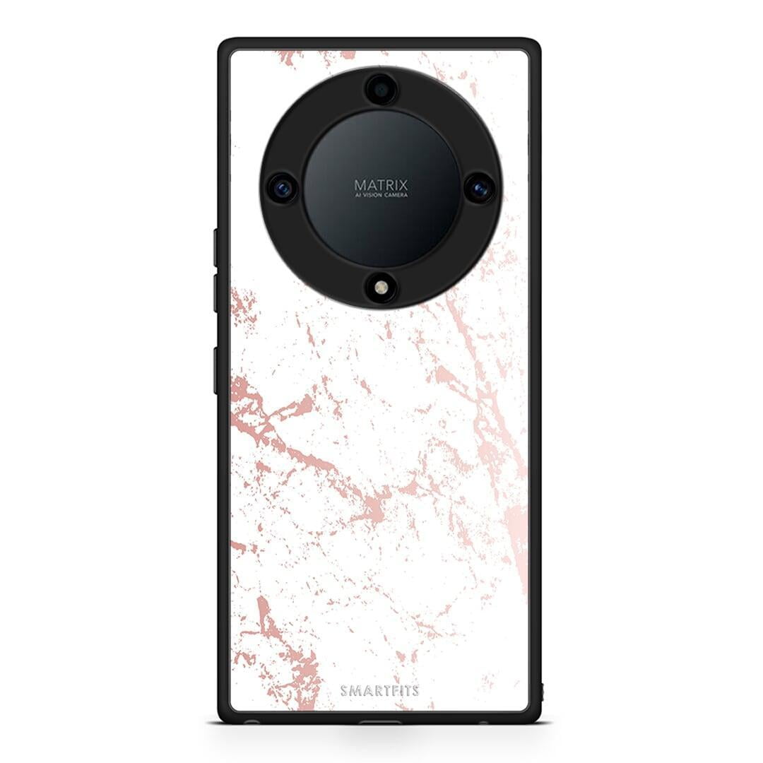 Θήκη Honor Magic5 Lite 5G / X9a Marble Pink Splash από τη Smartfits με σχέδιο στο πίσω μέρος και μαύρο περίβλημα | Honor Magic5 Lite 5G / X9a Marble Pink Splash Case with Colorful Back and Black Bezels