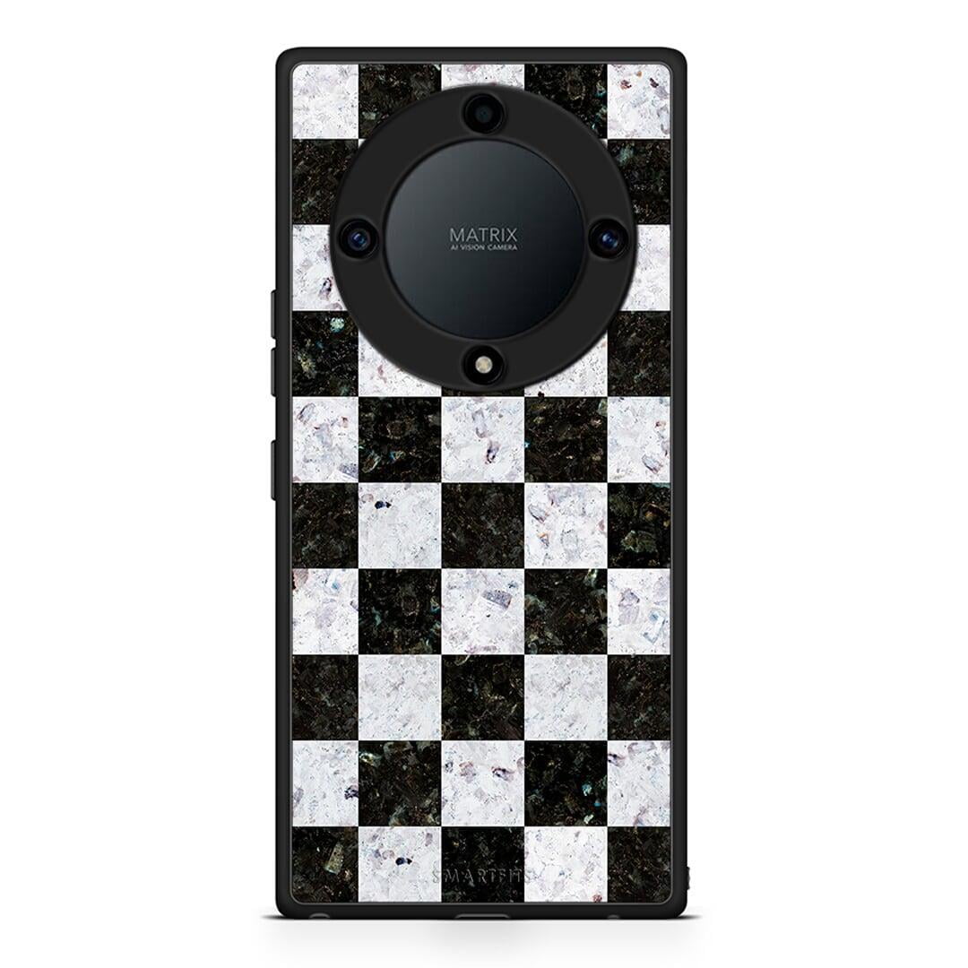 Θήκη Honor Magic5 Lite 5G / X9a Marble Square Geometric από τη Smartfits με σχέδιο στο πίσω μέρος και μαύρο περίβλημα | Honor Magic5 Lite 5G / X9a Marble Square Geometric Case with Colorful Back and Black Bezels