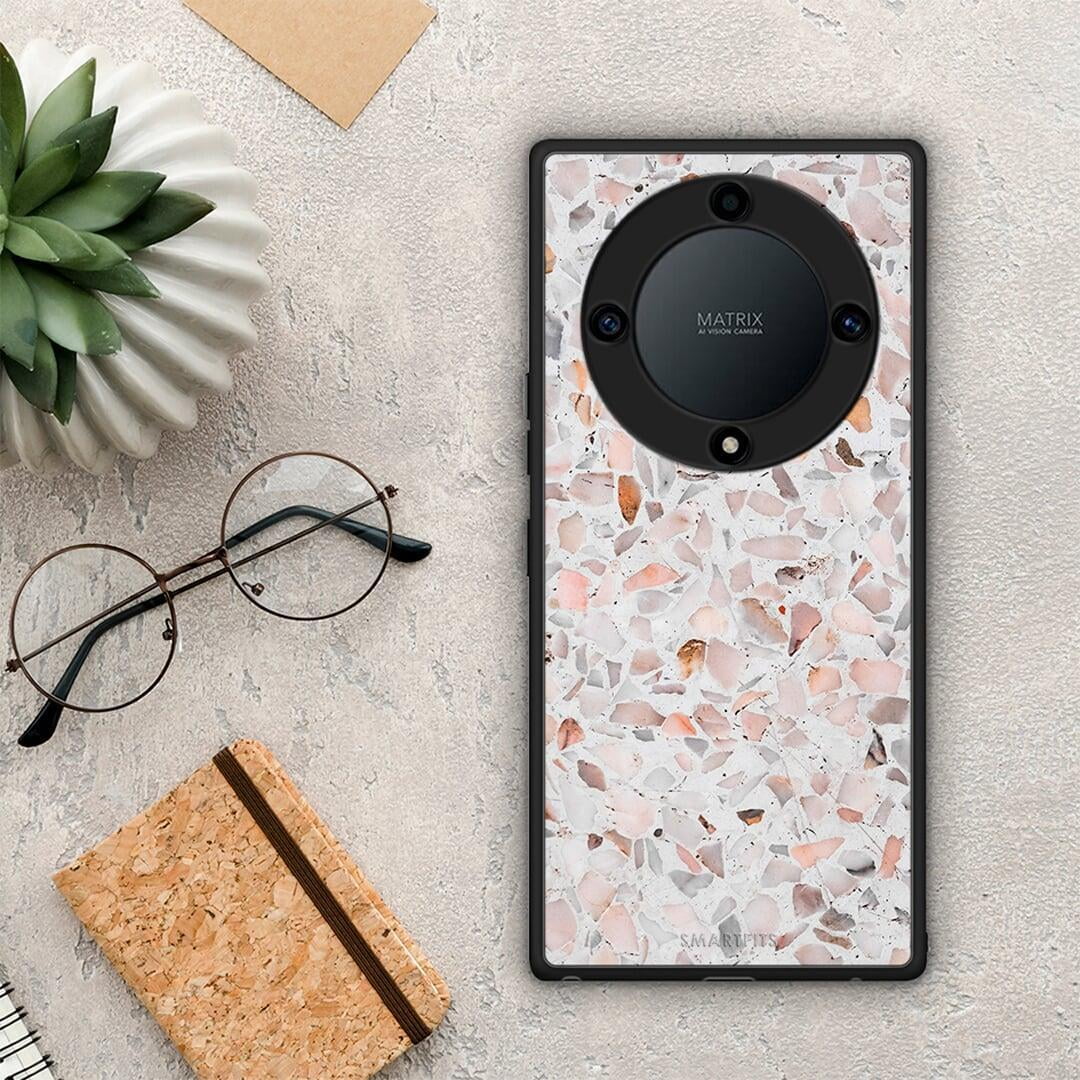 Θήκη Honor Magic5 Lite 5G / X9a Marble Terrazzo από τη Smartfits με σχέδιο στο πίσω μέρος και μαύρο περίβλημα | Honor Magic5 Lite 5G / X9a Marble Terrazzo Case with Colorful Back and Black Bezels