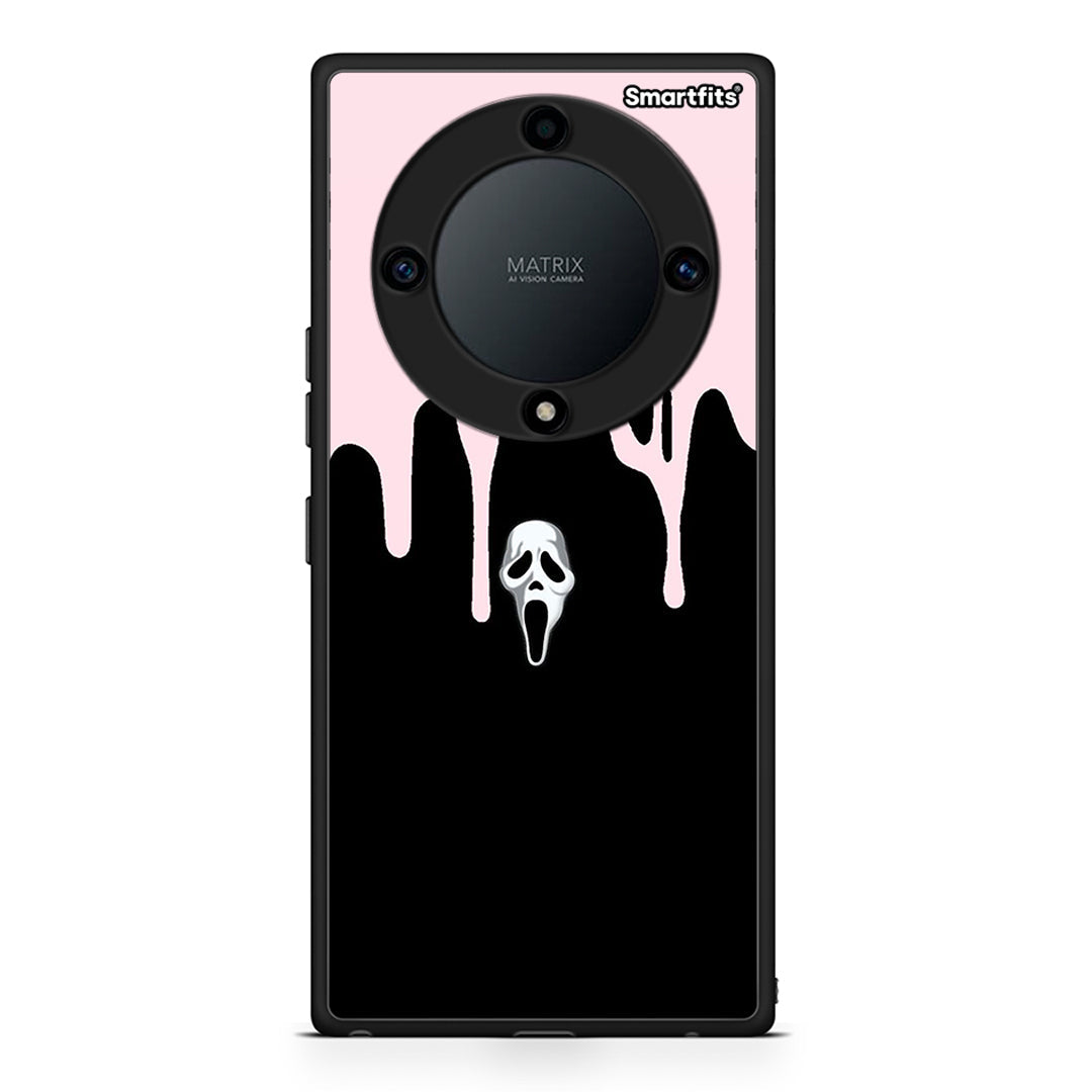 Θήκη Honor Magic5 Lite 5G / X9a Melting Halloween Mask από τη Smartfits με σχέδιο στο πίσω μέρος και μαύρο περίβλημα | Honor Magic5 Lite 5G / X9a Melting Halloween Mask Case with Colorful Back and Black Bezels