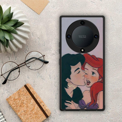 Θήκη Honor Magic5 Lite 5G / X9a Mermaid Couple από τη Smartfits με σχέδιο στο πίσω μέρος και μαύρο περίβλημα | Honor Magic5 Lite 5G / X9a Mermaid Couple Case with Colorful Back and Black Bezels