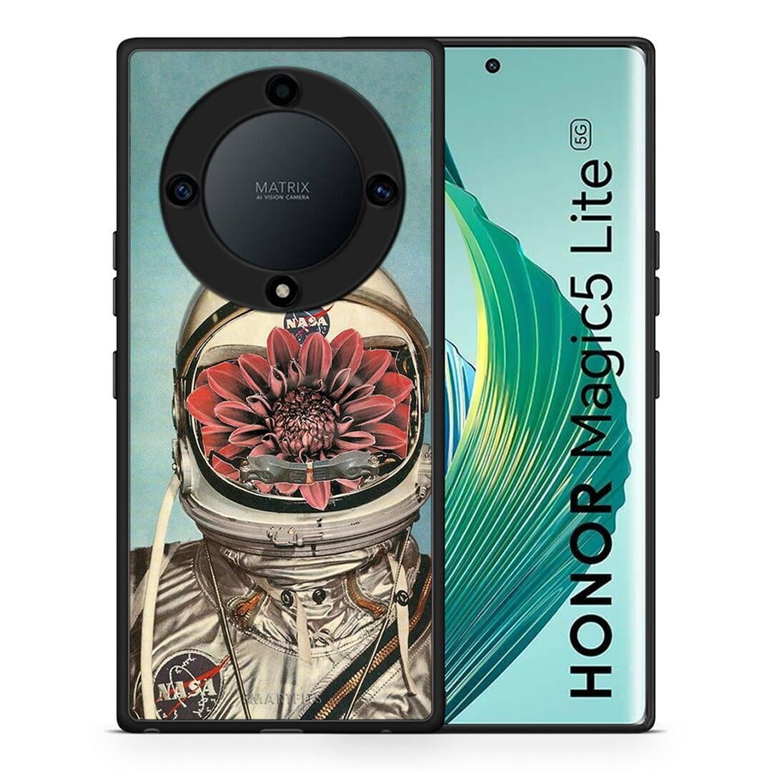 Θήκη Honor Magic5 Lite 5G / X9a Nasa Bloom από τη Smartfits με σχέδιο στο πίσω μέρος και μαύρο περίβλημα | Honor Magic5 Lite 5G / X9a Nasa Bloom Case with Colorful Back and Black Bezels