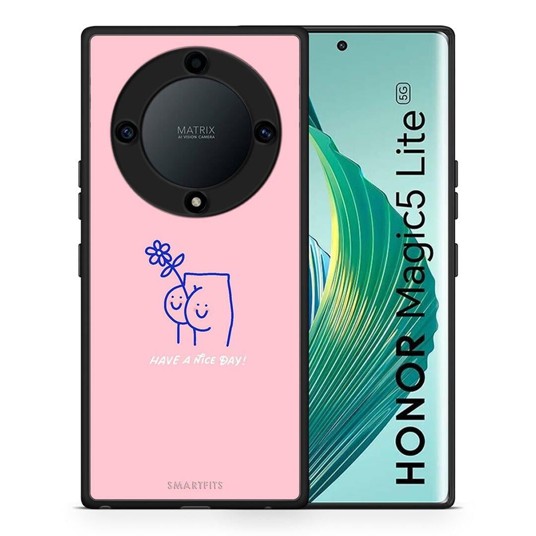 Θήκη Honor Magic5 Lite 5G / X9a Nice Day από τη Smartfits με σχέδιο στο πίσω μέρος και μαύρο περίβλημα | Honor Magic5 Lite 5G / X9a Nice Day Case with Colorful Back and Black Bezels