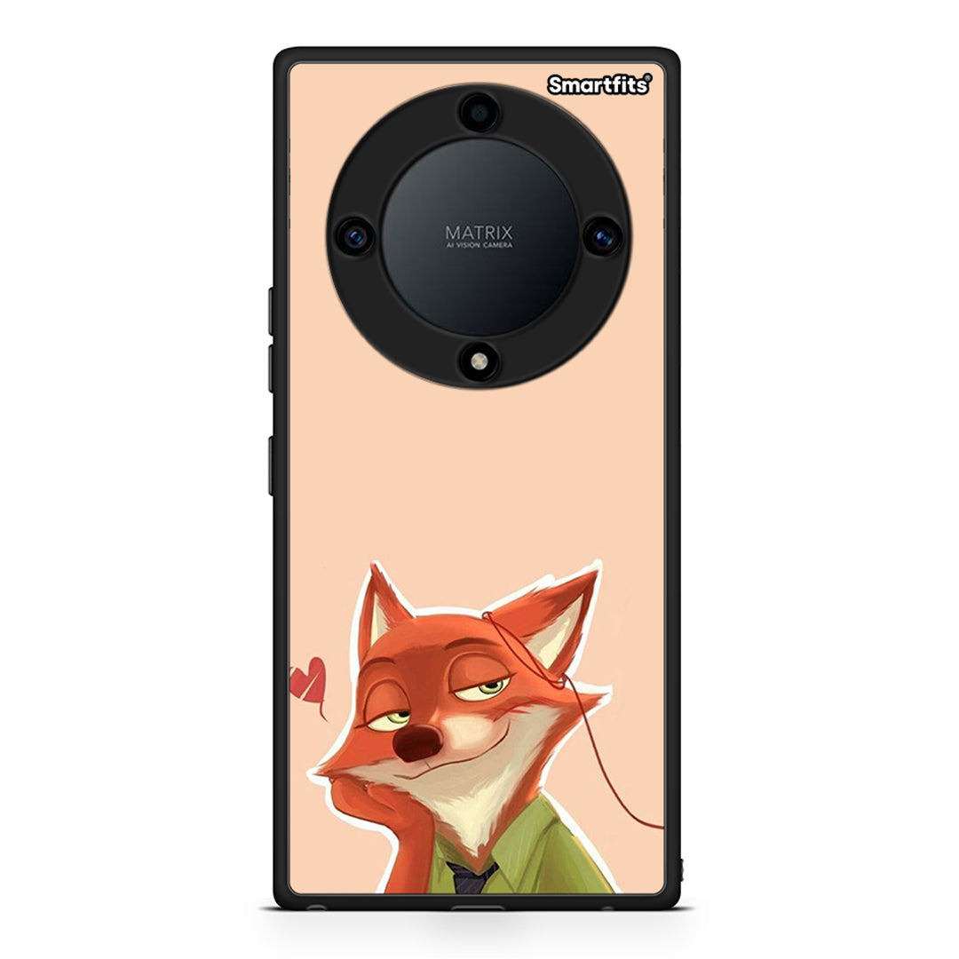 Θήκη Honor Magic5 Lite 5G / X9a Nick Wilde And Judy Hopps Love 1 από τη Smartfits με σχέδιο στο πίσω μέρος και μαύρο περίβλημα | Honor Magic5 Lite 5G / X9a Nick Wilde And Judy Hopps Love 1 Case with Colorful Back and Black Bezels