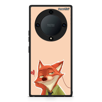 Θήκη Honor Magic5 Lite 5G / X9a Nick Wilde And Judy Hopps Love 1 από τη Smartfits με σχέδιο στο πίσω μέρος και μαύρο περίβλημα | Honor Magic5 Lite 5G / X9a Nick Wilde And Judy Hopps Love 1 Case with Colorful Back and Black Bezels
