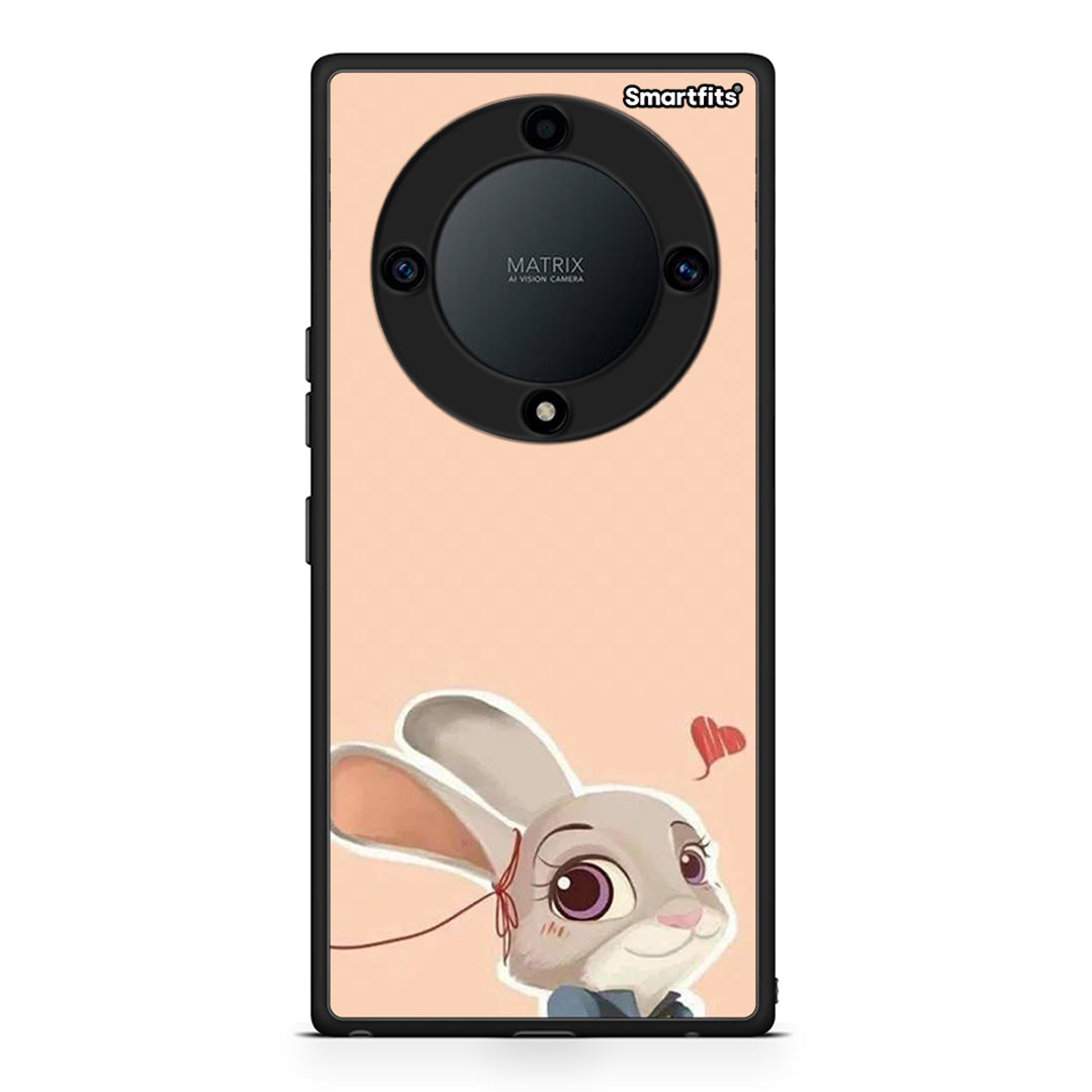 Θήκη Honor Magic5 Lite 5G / X9a Nick Wilde And Judy Hopps Love 2 από τη Smartfits με σχέδιο στο πίσω μέρος και μαύρο περίβλημα | Honor Magic5 Lite 5G / X9a Nick Wilde And Judy Hopps Love 2 Case with Colorful Back and Black Bezels