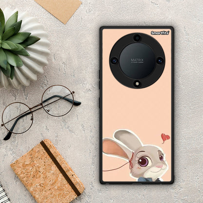 Θήκη Honor Magic5 Lite 5G / X9a Nick Wilde And Judy Hopps Love 2 από τη Smartfits με σχέδιο στο πίσω μέρος και μαύρο περίβλημα | Honor Magic5 Lite 5G / X9a Nick Wilde And Judy Hopps Love 2 Case with Colorful Back and Black Bezels