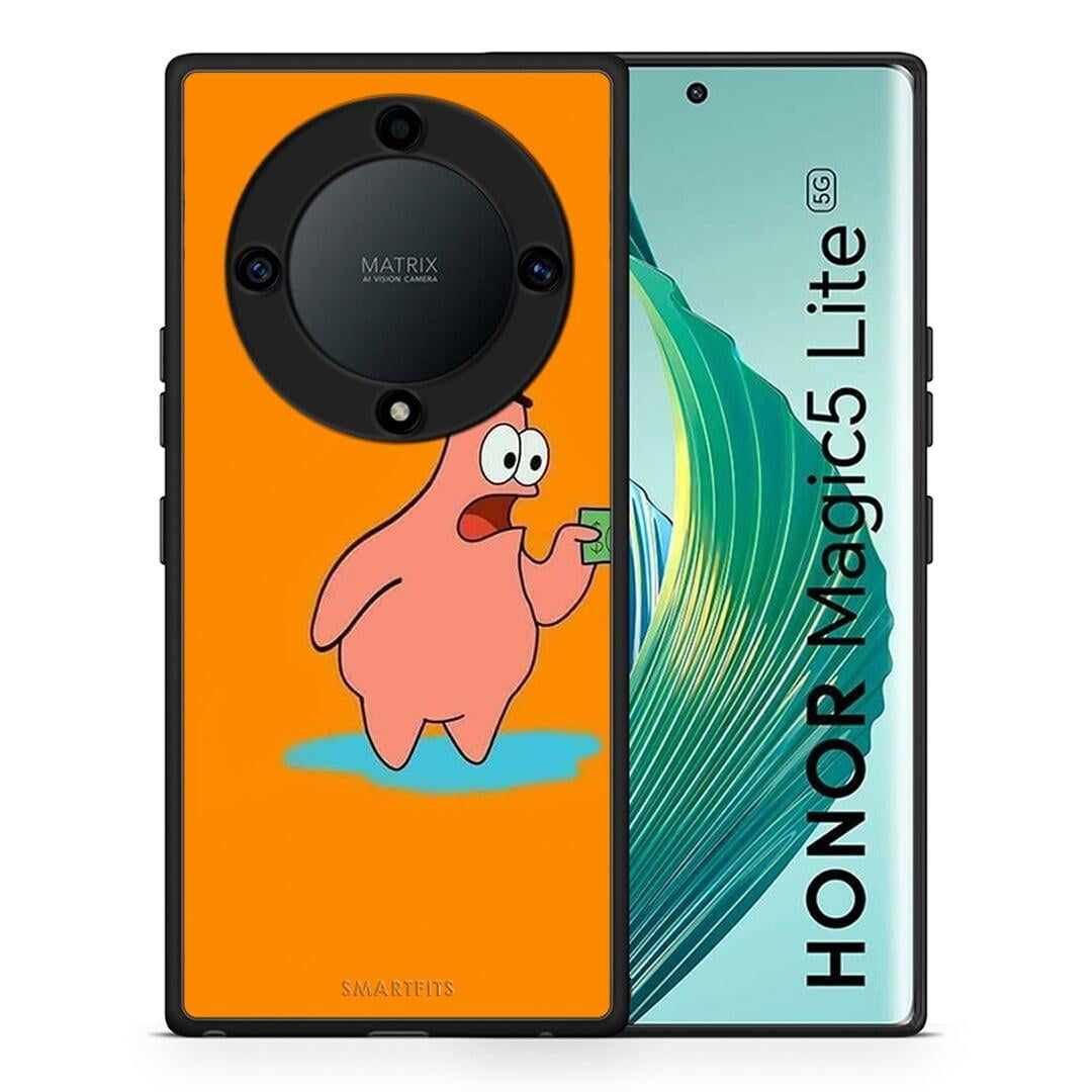 Θήκη Honor Magic5 Lite 5G / X9a No Money 1 από τη Smartfits με σχέδιο στο πίσω μέρος και μαύρο περίβλημα | Honor Magic5 Lite 5G / X9a No Money 1 Case with Colorful Back and Black Bezels