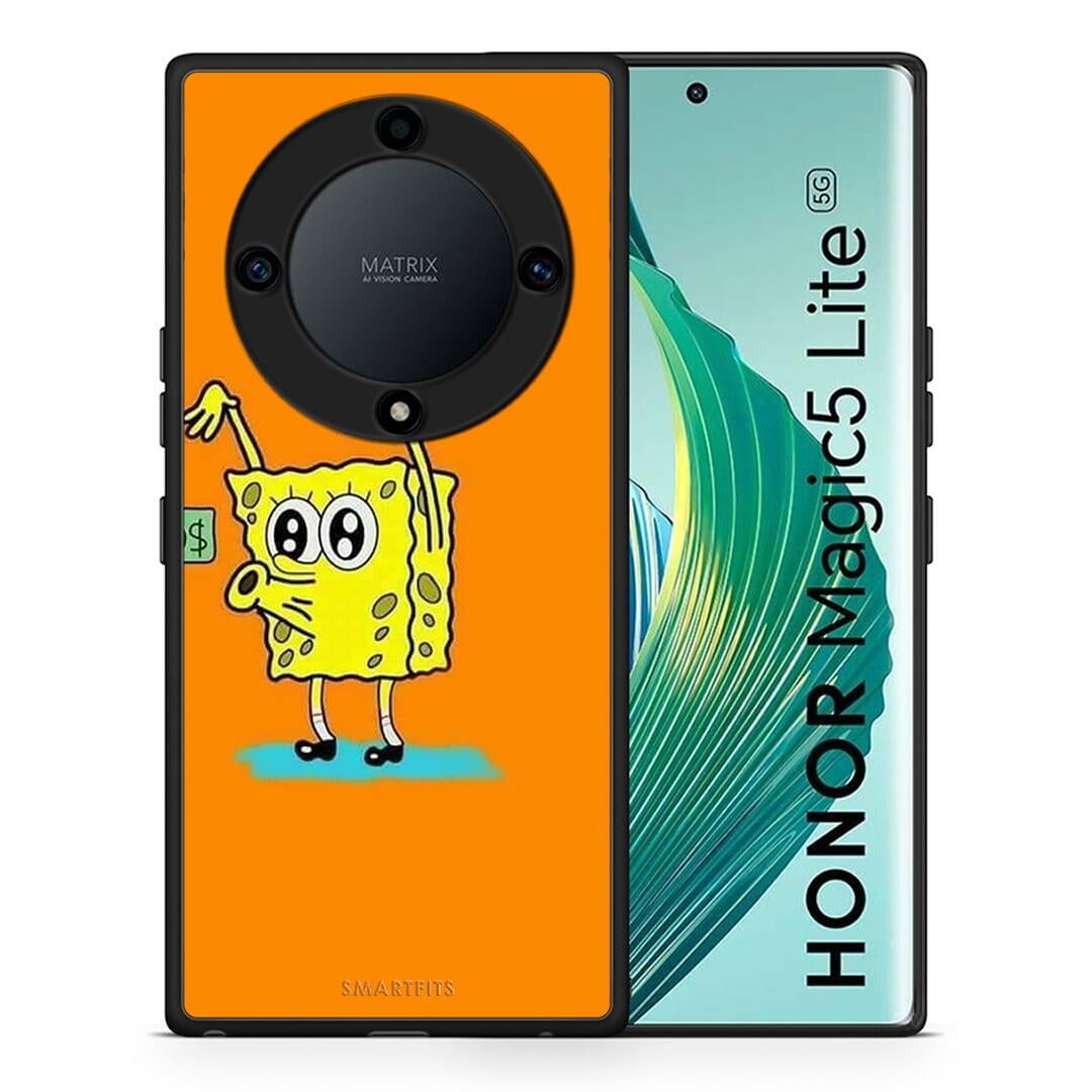 Θήκη Honor Magic5 Lite 5G / X9a No Money 2 από τη Smartfits με σχέδιο στο πίσω μέρος και μαύρο περίβλημα | Honor Magic5 Lite 5G / X9a No Money 2 Case with Colorful Back and Black Bezels