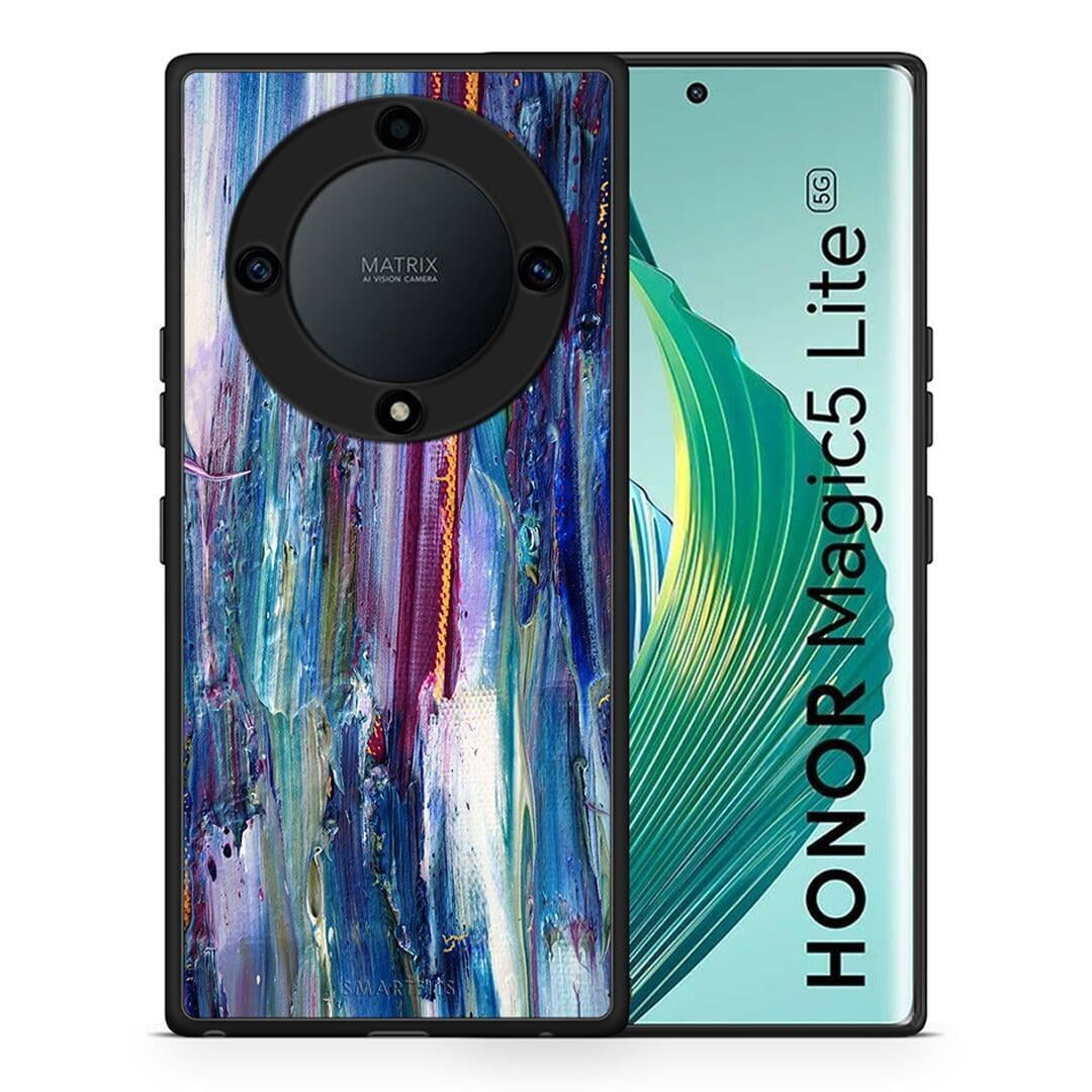 Θήκη Honor Magic5 Lite 5G / X9a Paint Winter από τη Smartfits με σχέδιο στο πίσω μέρος και μαύρο περίβλημα | Honor Magic5 Lite 5G / X9a Paint Winter Case with Colorful Back and Black Bezels