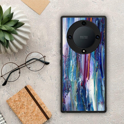 Θήκη Honor Magic5 Lite 5G / X9a Paint Winter από τη Smartfits με σχέδιο στο πίσω μέρος και μαύρο περίβλημα | Honor Magic5 Lite 5G / X9a Paint Winter Case with Colorful Back and Black Bezels