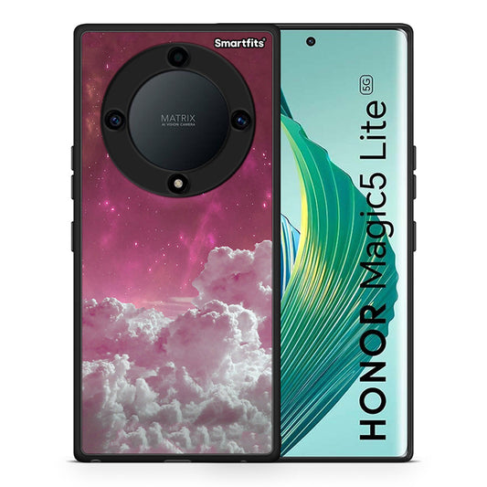 Θήκη Honor Magic5 Lite 5G / X9a Pink Moon από τη Smartfits με σχέδιο στο πίσω μέρος και μαύρο περίβλημα | Honor Magic5 Lite 5G / X9a Pink Moon Case with Colorful Back and Black Bezels