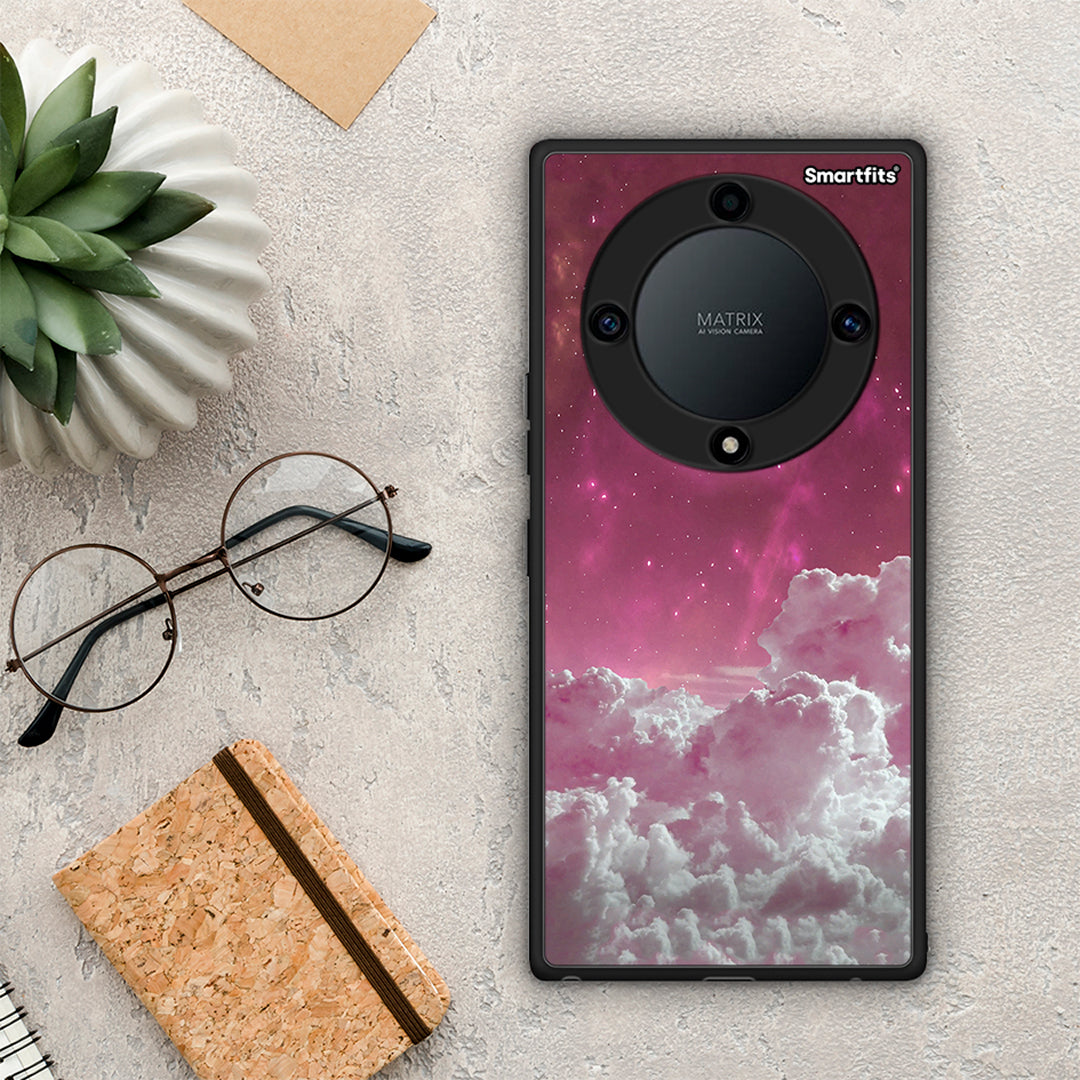 Θήκη Honor Magic5 Lite 5G / X9a Pink Moon από τη Smartfits με σχέδιο στο πίσω μέρος και μαύρο περίβλημα | Honor Magic5 Lite 5G / X9a Pink Moon Case with Colorful Back and Black Bezels