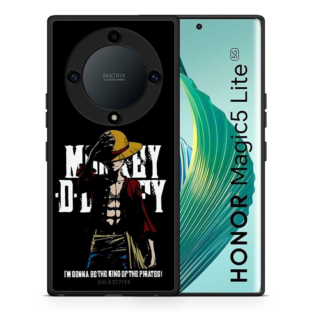 Θήκη Honor Magic5 Lite 5G / X9a Pirate King από τη Smartfits με σχέδιο στο πίσω μέρος και μαύρο περίβλημα | Honor Magic5 Lite 5G / X9a Pirate King Case with Colorful Back and Black Bezels