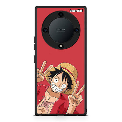 Θήκη Honor Magic5 Lite 5G / X9a Pirate Luffy από τη Smartfits με σχέδιο στο πίσω μέρος και μαύρο περίβλημα | Honor Magic5 Lite 5G / X9a Pirate Luffy Case with Colorful Back and Black Bezels