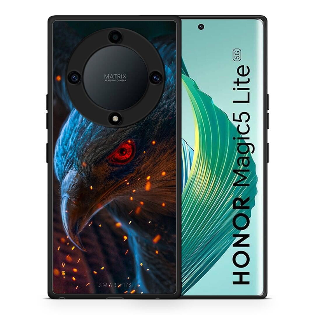 Θήκη Honor Magic5 Lite 5G / X9a PopArt Eagle από τη Smartfits με σχέδιο στο πίσω μέρος και μαύρο περίβλημα | Honor Magic5 Lite 5G / X9a PopArt Eagle Case with Colorful Back and Black Bezels