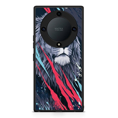 Θήκη Honor Magic5 Lite 5G / X9a PopArt Lion Designer από τη Smartfits με σχέδιο στο πίσω μέρος και μαύρο περίβλημα | Honor Magic5 Lite 5G / X9a PopArt Lion Designer Case with Colorful Back and Black Bezels