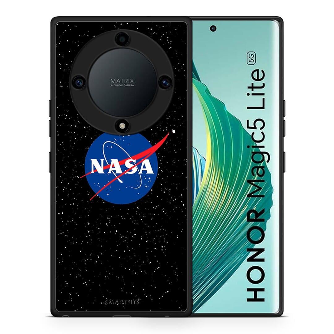 Θήκη Honor Magic5 Lite 5G / X9a PopArt NASA από τη Smartfits με σχέδιο στο πίσω μέρος και μαύρο περίβλημα | Honor Magic5 Lite 5G / X9a PopArt NASA Case with Colorful Back and Black Bezels