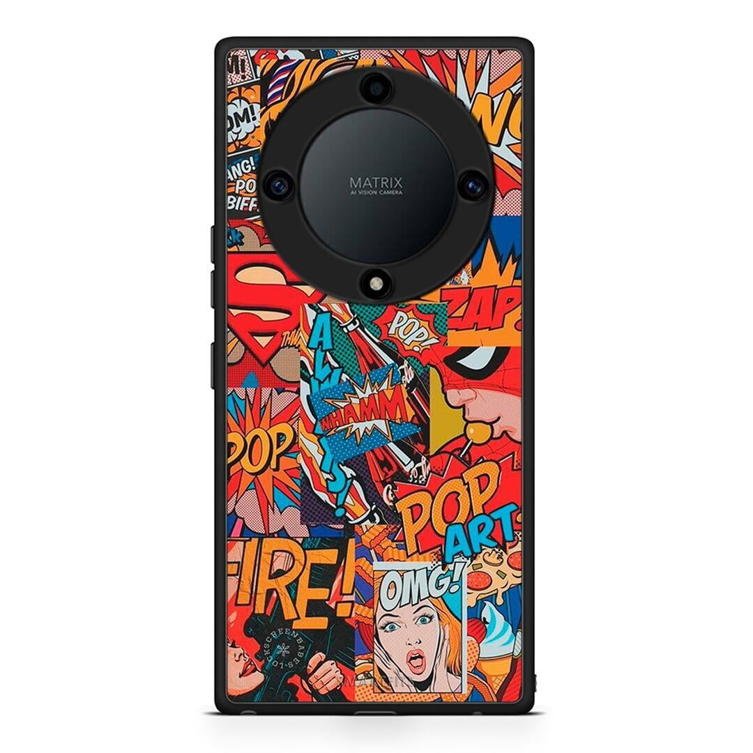 Θήκη Honor Magic5 Lite 5G / X9a PopArt OMG από τη Smartfits με σχέδιο στο πίσω μέρος και μαύρο περίβλημα | Honor Magic5 Lite 5G / X9a PopArt OMG Case with Colorful Back and Black Bezels