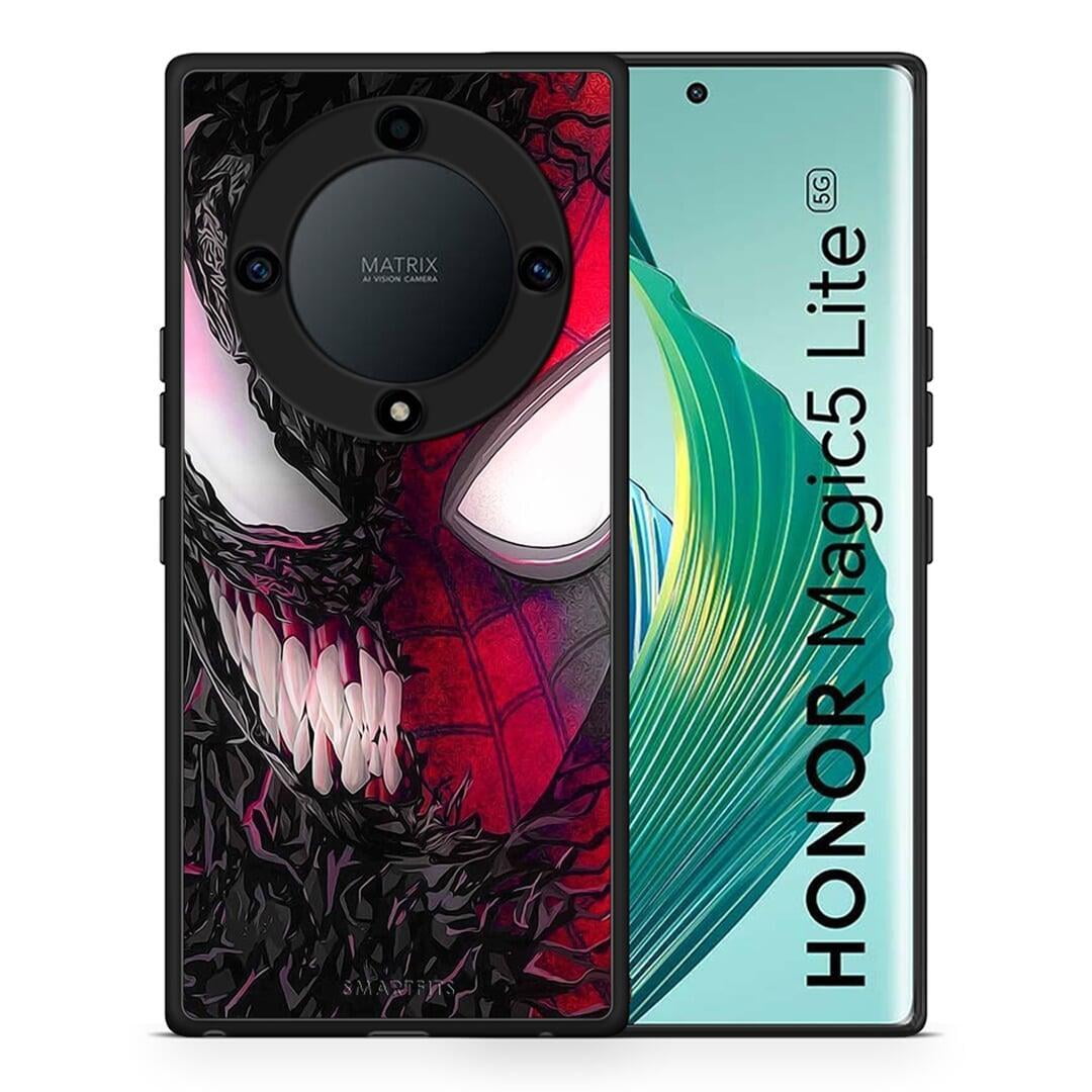 Θήκη Honor Magic5 Lite 5G / X9a PopArt SpiderVenom από τη Smartfits με σχέδιο στο πίσω μέρος και μαύρο περίβλημα | Honor Magic5 Lite 5G / X9a PopArt SpiderVenom Case with Colorful Back and Black Bezels