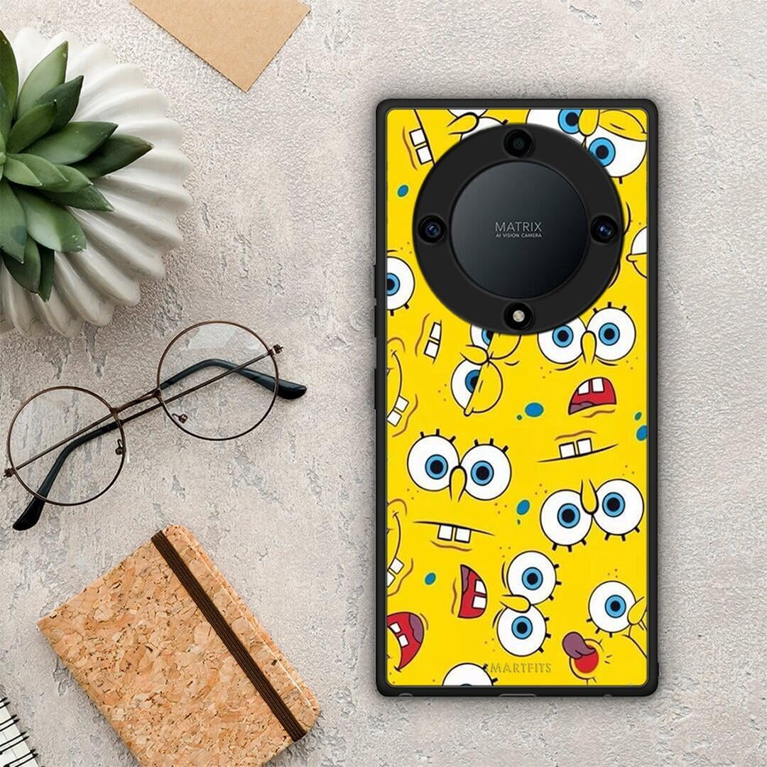 Θήκη Honor Magic5 Lite 5G / X9a PopArt Sponge από τη Smartfits με σχέδιο στο πίσω μέρος και μαύρο περίβλημα | Honor Magic5 Lite 5G / X9a PopArt Sponge Case with Colorful Back and Black Bezels