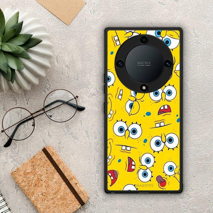 Θήκη Honor Magic5 Lite 5G / X9a PopArt Sponge από τη Smartfits με σχέδιο στο πίσω μέρος και μαύρο περίβλημα | Honor Magic5 Lite 5G / X9a PopArt Sponge Case with Colorful Back and Black Bezels