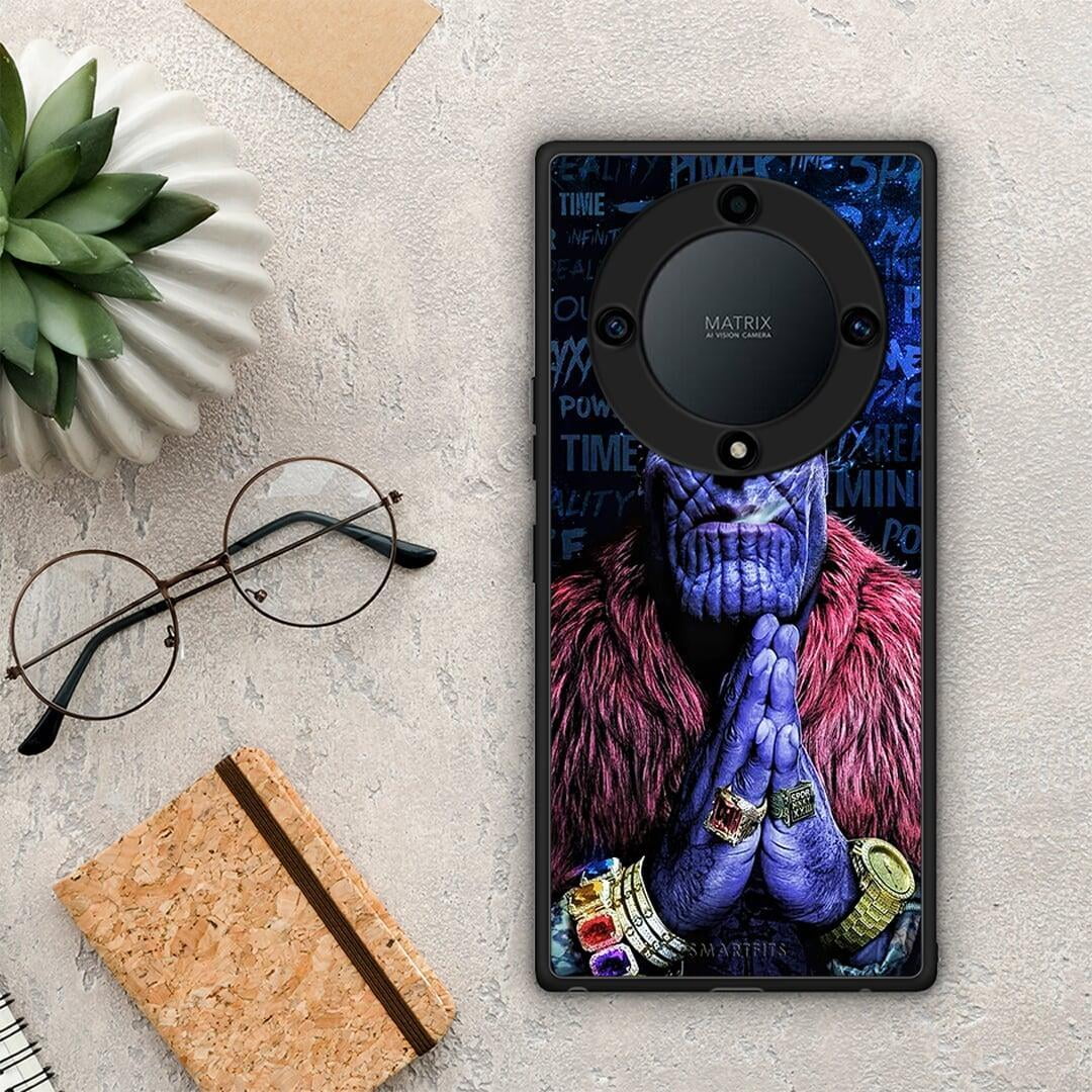 Θήκη Honor Magic5 Lite 5G / X9a PopArt Thanos από τη Smartfits με σχέδιο στο πίσω μέρος και μαύρο περίβλημα | Honor Magic5 Lite 5G / X9a PopArt Thanos Case with Colorful Back and Black Bezels