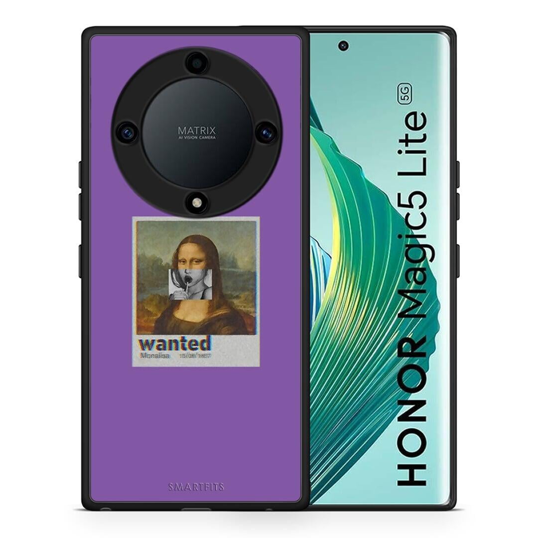 Θήκη Honor Magic5 Lite 5G / X9a Popart Monalisa από τη Smartfits με σχέδιο στο πίσω μέρος και μαύρο περίβλημα | Honor Magic5 Lite 5G / X9a Popart Monalisa Case with Colorful Back and Black Bezels