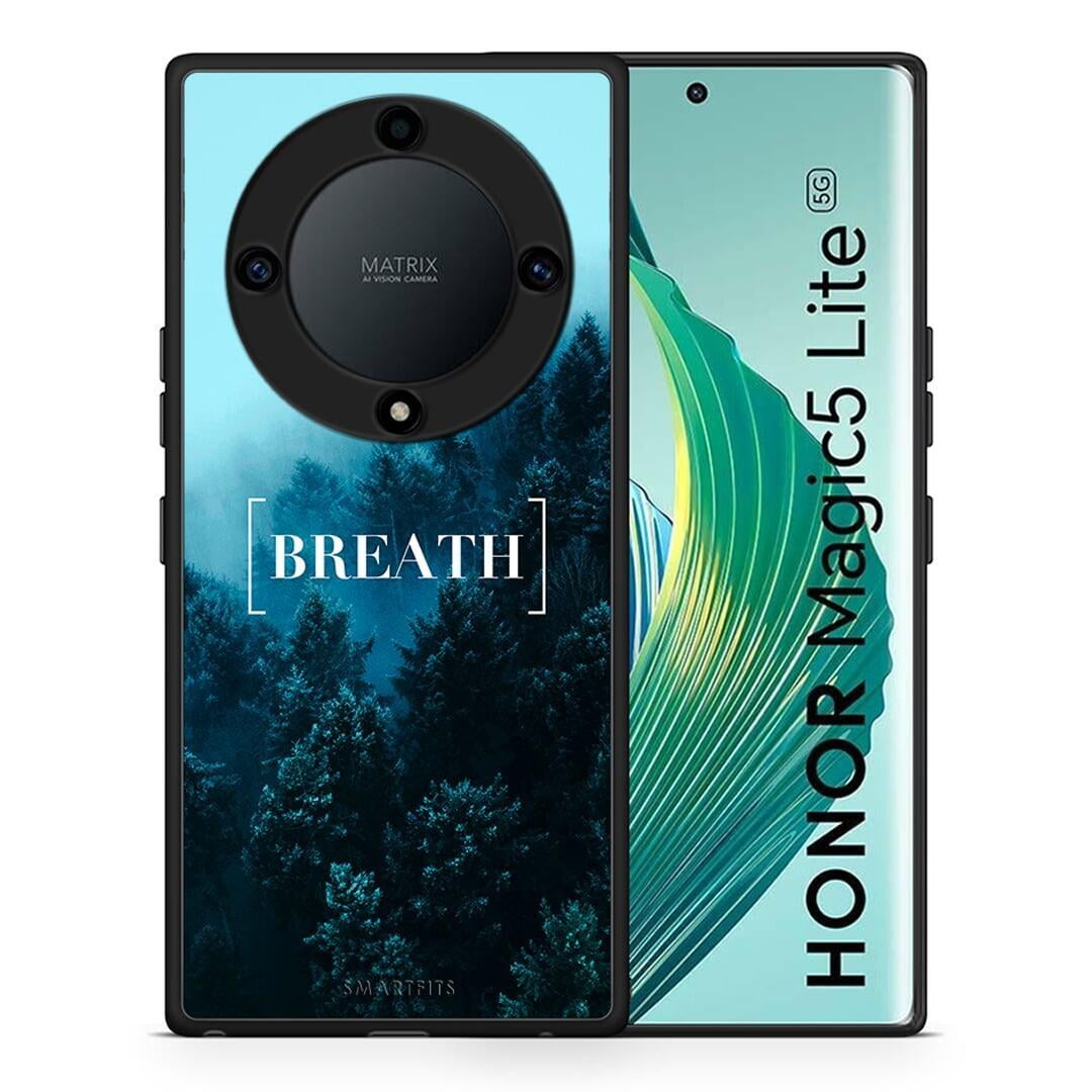 Θήκη Honor Magic5 Lite 5G / X9a Quote Breath από τη Smartfits με σχέδιο στο πίσω μέρος και μαύρο περίβλημα | Honor Magic5 Lite 5G / X9a Quote Breath Case with Colorful Back and Black Bezels