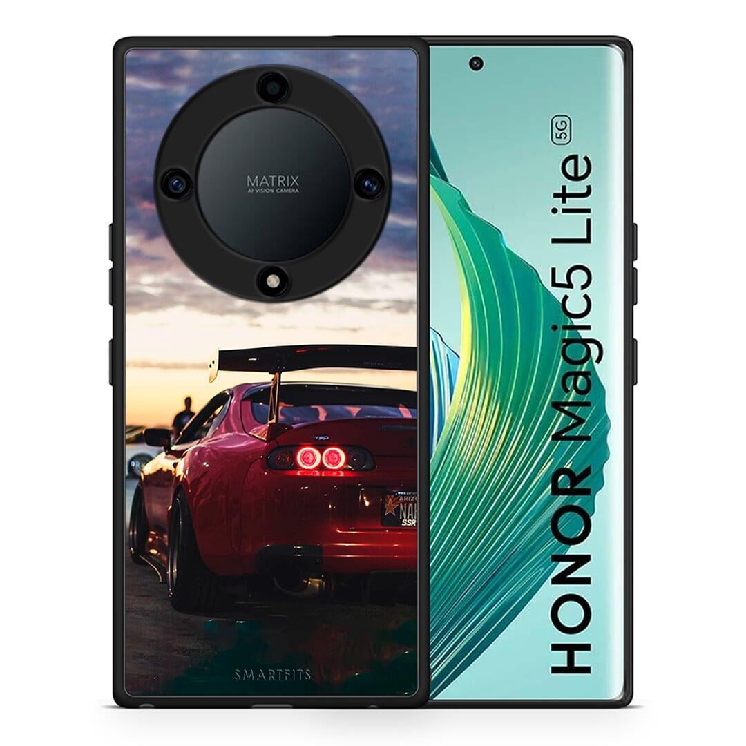 Θήκη Honor Magic5 Lite 5G / X9a Racing Supra από τη Smartfits με σχέδιο στο πίσω μέρος και μαύρο περίβλημα | Honor Magic5 Lite 5G / X9a Racing Supra Case with Colorful Back and Black Bezels