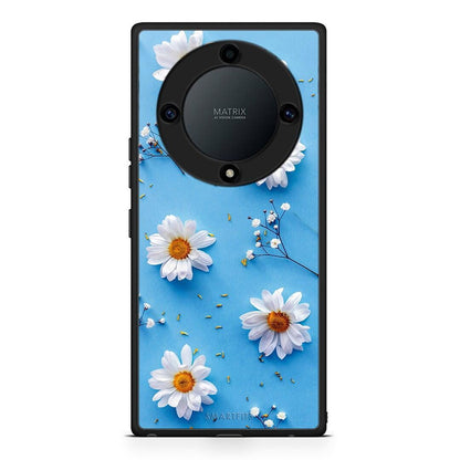 Θήκη Honor Magic5 Lite 5G / X9a Real Daisies από τη Smartfits με σχέδιο στο πίσω μέρος και μαύρο περίβλημα | Honor Magic5 Lite 5G / X9a Real Daisies Case with Colorful Back and Black Bezels