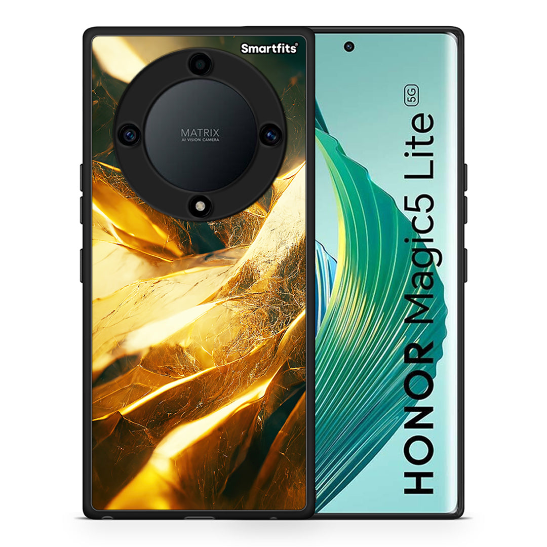 Θήκη Honor Magic5 Lite 5G / X9a Real Gold από τη Smartfits με σχέδιο στο πίσω μέρος και μαύρο περίβλημα | Honor Magic5 Lite 5G / X9a Real Gold Case with Colorful Back and Black Bezels