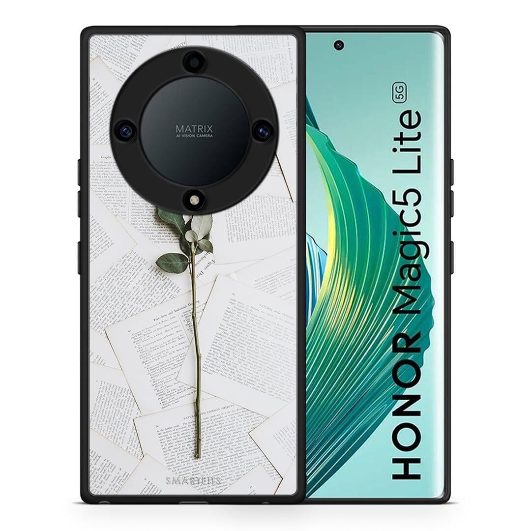 Θήκη Honor Magic5 Lite 5G / X9a Red Rose από τη Smartfits με σχέδιο στο πίσω μέρος και μαύρο περίβλημα | Honor Magic5 Lite 5G / X9a Red Rose Case with Colorful Back and Black Bezels