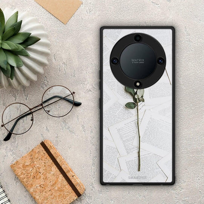 Θήκη Honor Magic5 Lite 5G / X9a Red Rose από τη Smartfits με σχέδιο στο πίσω μέρος και μαύρο περίβλημα | Honor Magic5 Lite 5G / X9a Red Rose Case with Colorful Back and Black Bezels