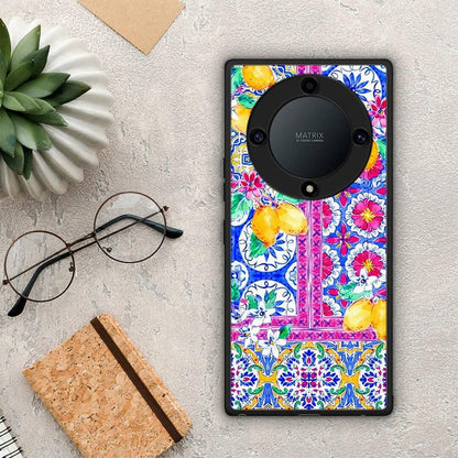 Θήκη Honor Magic5 Lite 5G / X9a Retro Spring από τη Smartfits με σχέδιο στο πίσω μέρος και μαύρο περίβλημα | Honor Magic5 Lite 5G / X9a Retro Spring Case with Colorful Back and Black Bezels