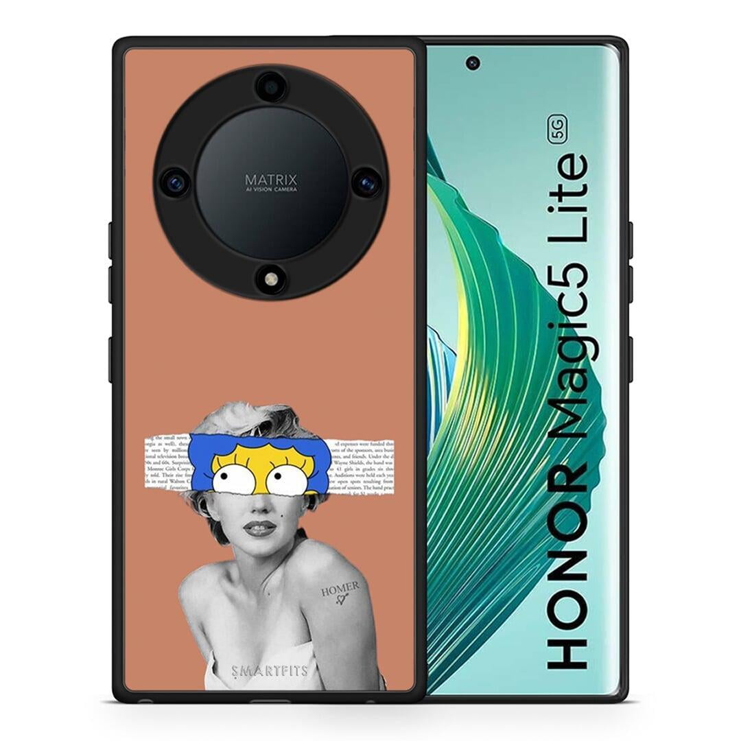 Θήκη Honor Magic5 Lite 5G / X9a Sim Merilyn από τη Smartfits με σχέδιο στο πίσω μέρος και μαύρο περίβλημα | Honor Magic5 Lite 5G / X9a Sim Merilyn Case with Colorful Back and Black Bezels